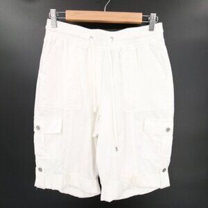Calvin Klein Shorts White Bermuda Cargo Y2K Performance Convertible Pockets XS